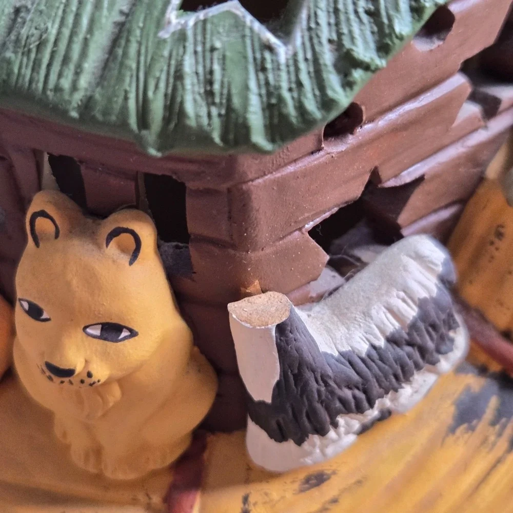 Vintage Noah's Ark Ceramic Votive Tea Light Candle Holder Hand Painted Animals